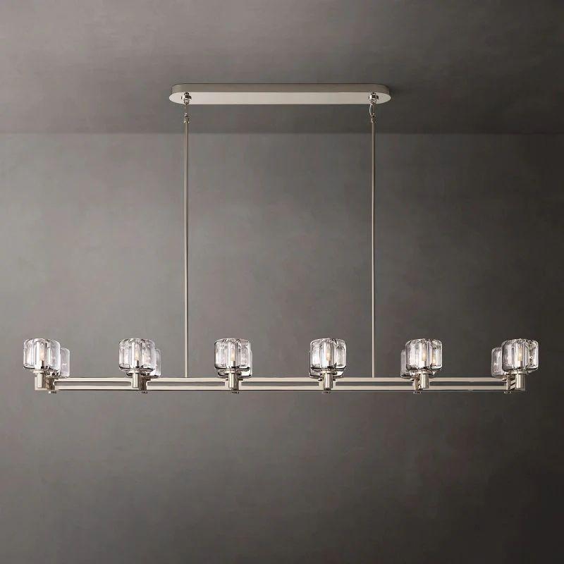 Demaret Crystal Double Linear Chandelier 72'' - King Lamps
