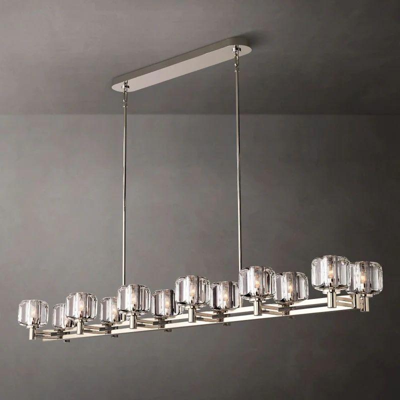 Demaret Crystal Double Linear Chandelier 72'' - King Lamps