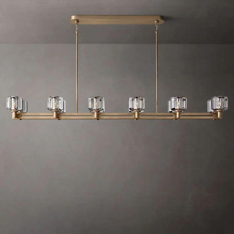 Demaret Crystal Double Linear Chandelier 72'' - King Lamps
