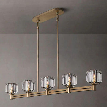 Demaret Crystal Linear Chandelier 54'' - King Lamps