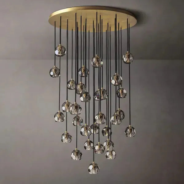 Boule Crystal Round Cluster Chandelier 40" - King Lamps