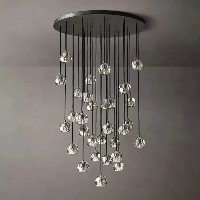 Boule Crystal Round Cluster Chandelier 40" - King Lamps