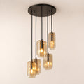 Lacore Amber Glass Cluster Chandelier