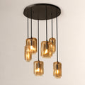 Lacore Amber Glass Cluster Chandelier