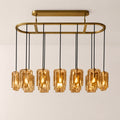 Lacore Amber Glass Linear Chandelier
