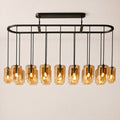 Lacore Amber Glass Linear Chandelier