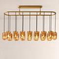 Lacore Amber Glass Linear Chandelier