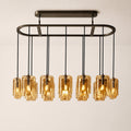Lacore Amber Glass Linear Chandelier