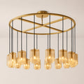 Lacore Amber Glass Round Chandelier