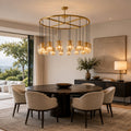 Lacore Amber Glass Round Chandelier