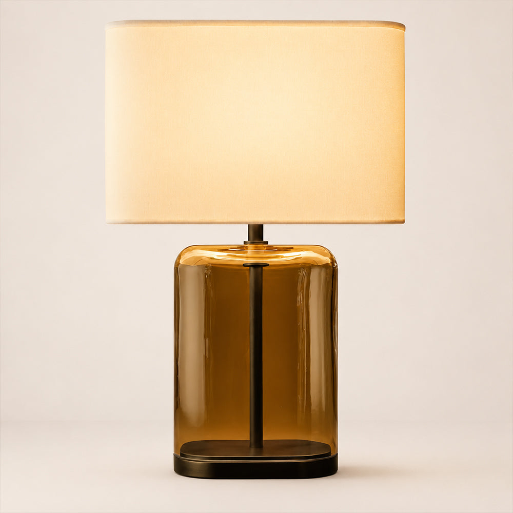 Lacore Amber Glass Table Lamp