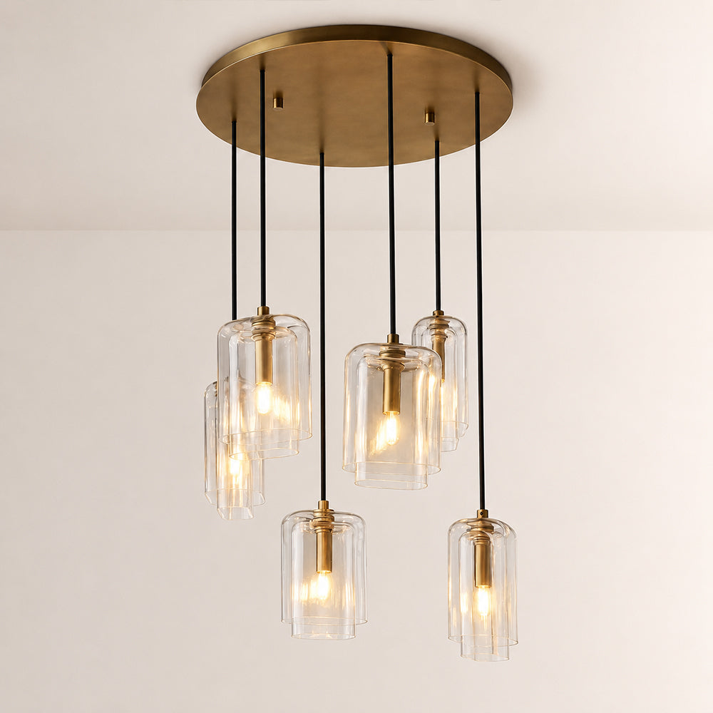 Lacore Clear Glass Cluster Chandelier