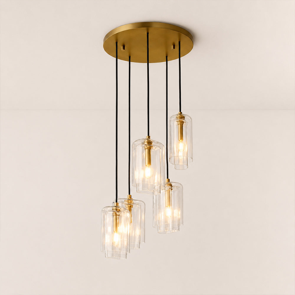 Lacore Clear Glass Cluster Chandelier