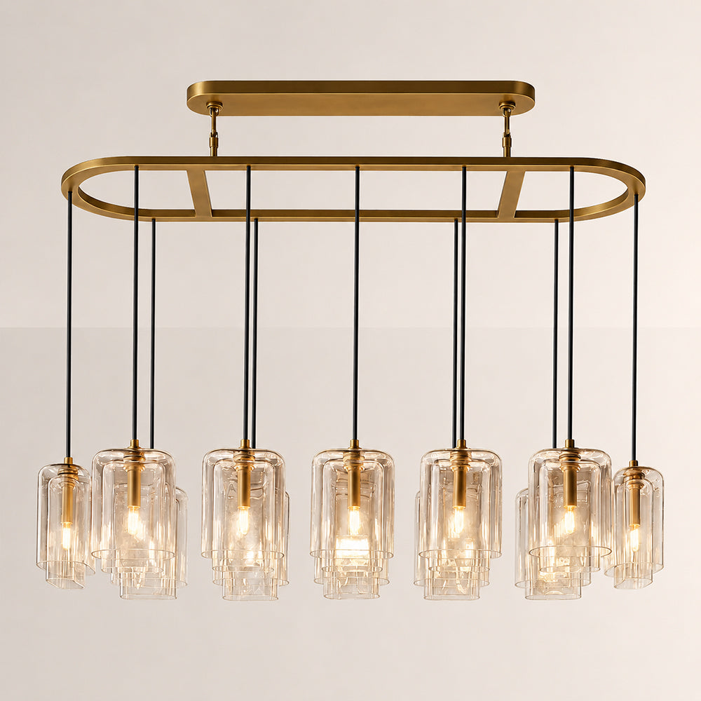Lacore Clear Glass Linear Chandelier