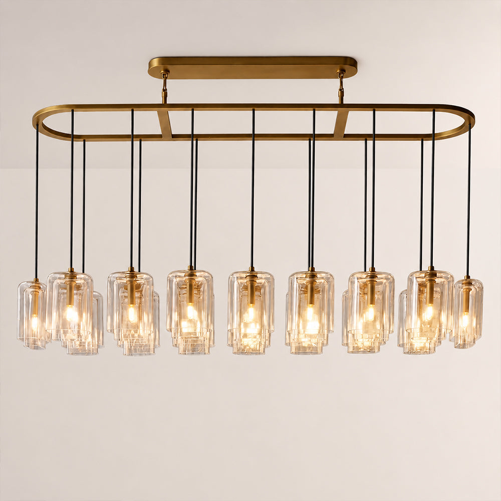 Lacore Clear Glass Linear Chandelier