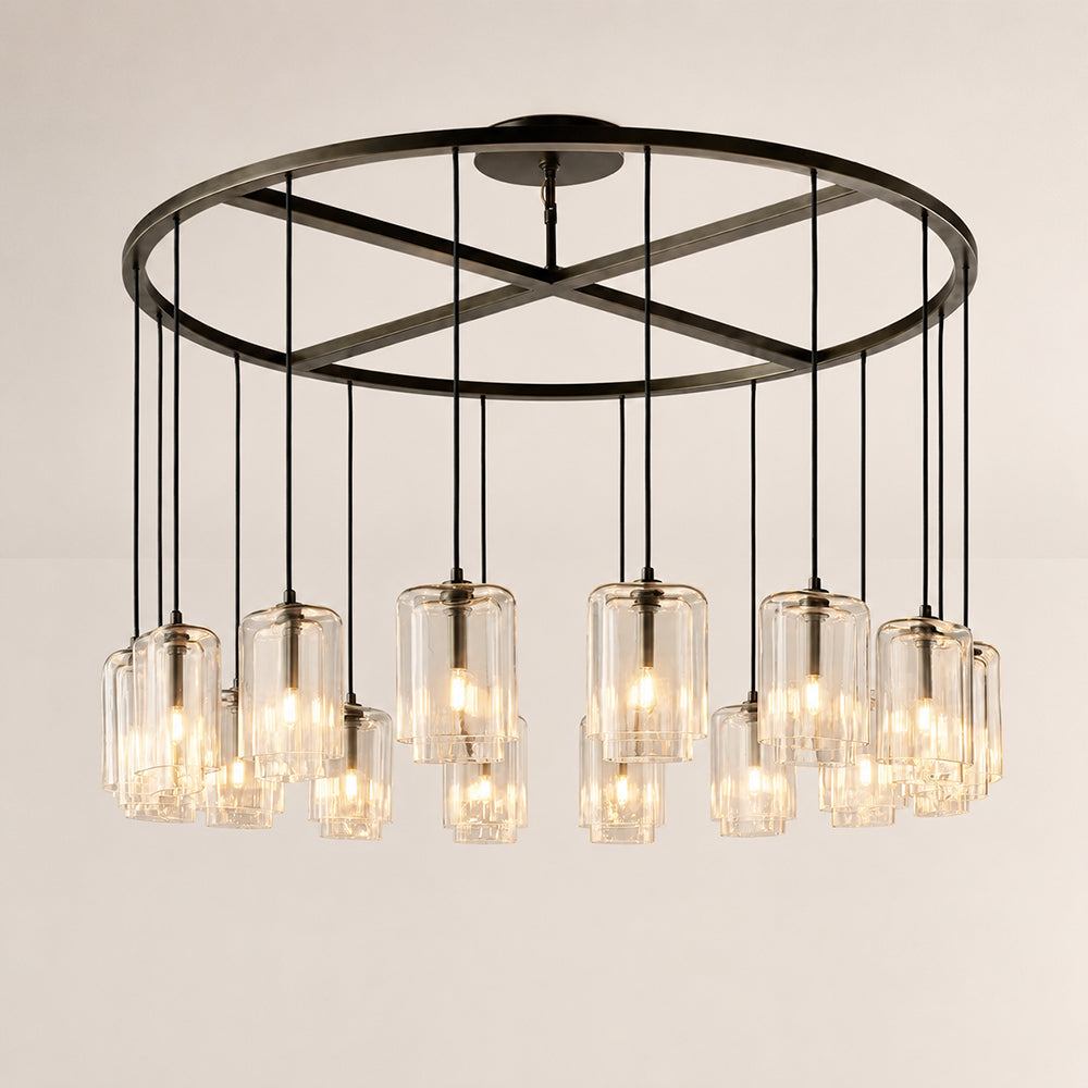 Lacore Clear Glass Round Chandelier
