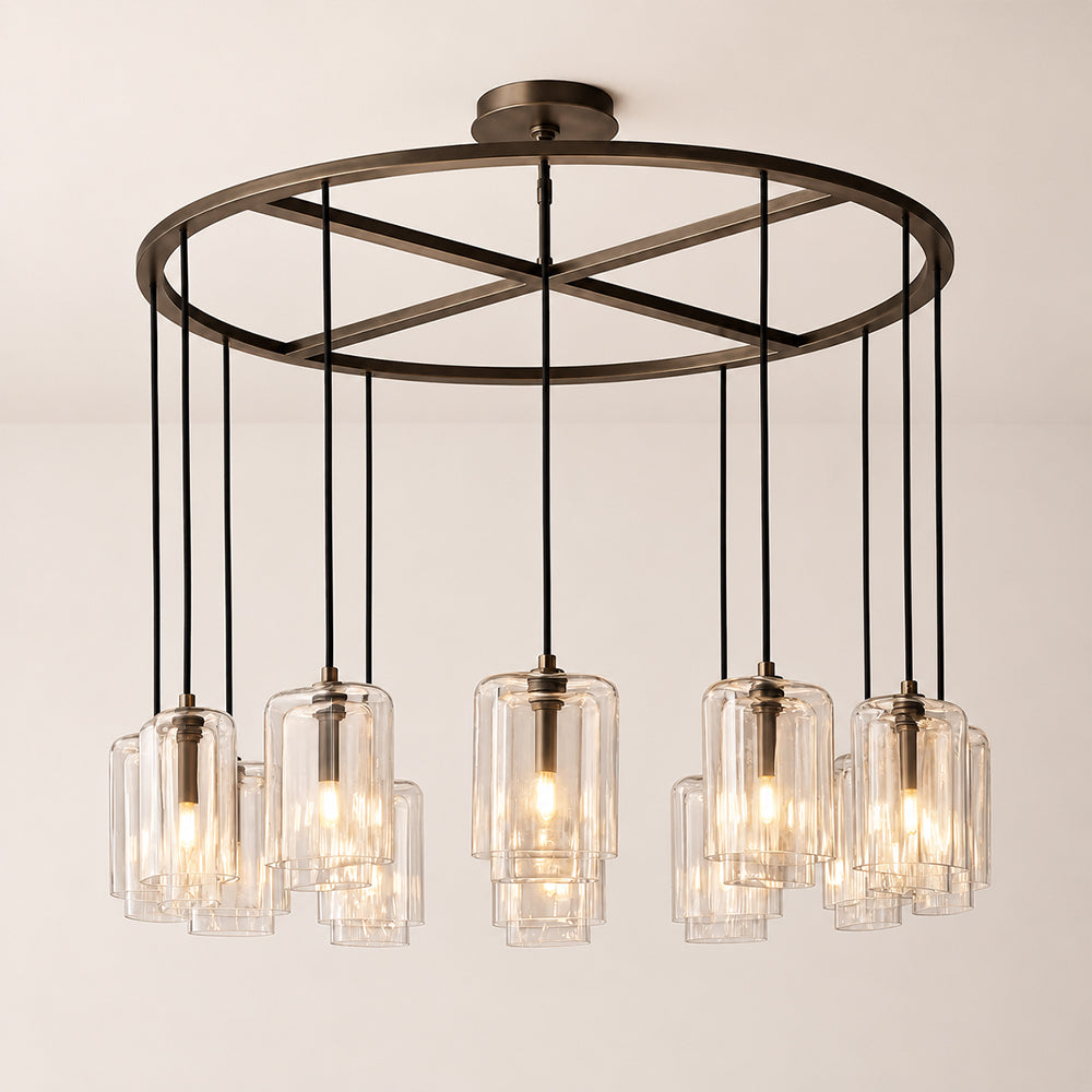 Lacore Clear Glass Round Chandelier