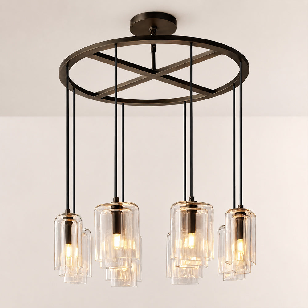 Lacore Clear Glass Round Chandelier