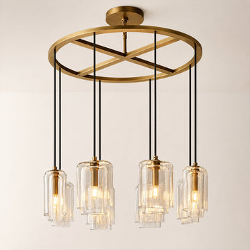 Lacore Clear Glass Round Chandelier
