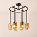 Lacore Amber Glass Round Chandelier