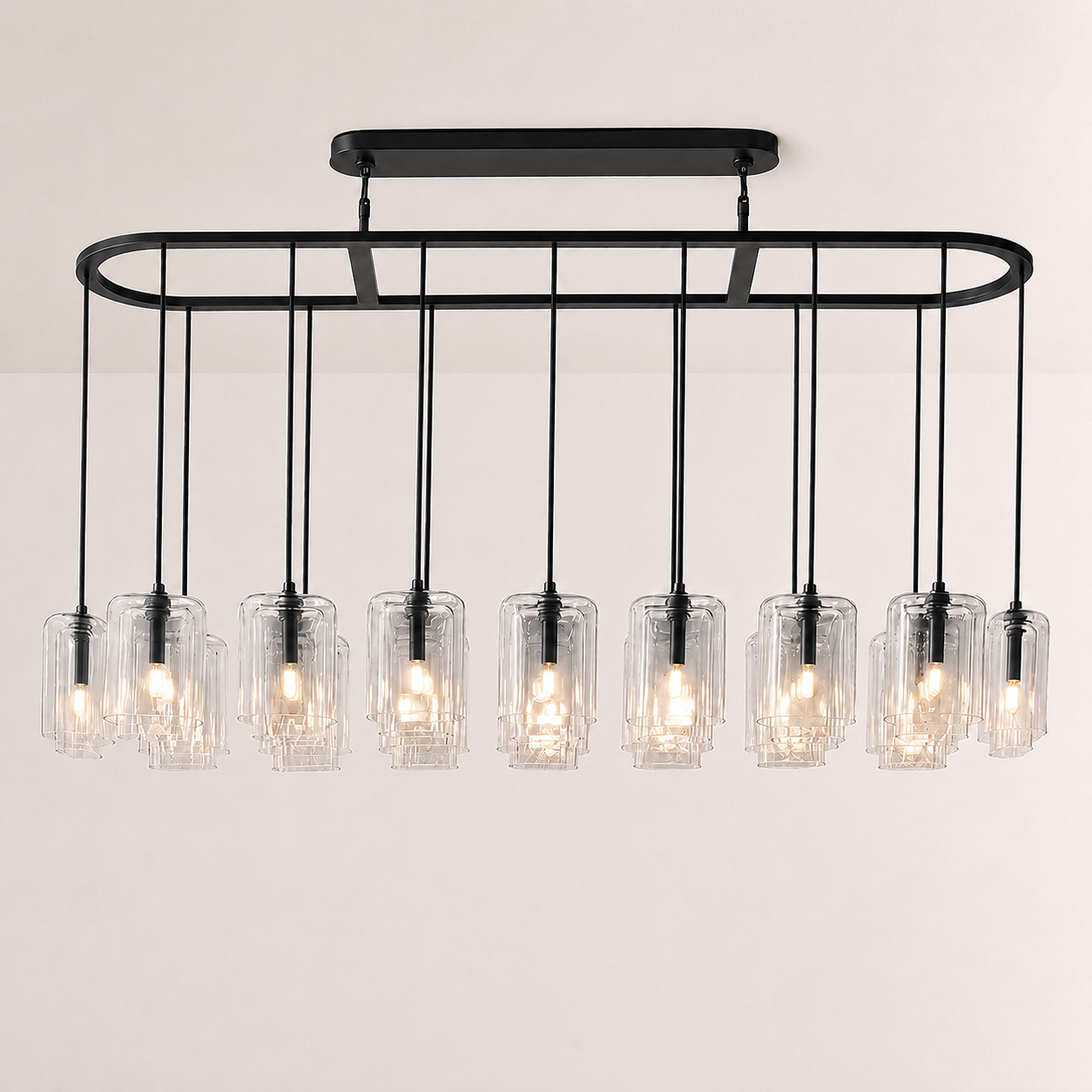 Lacore Clear Glass Linear Chandelier