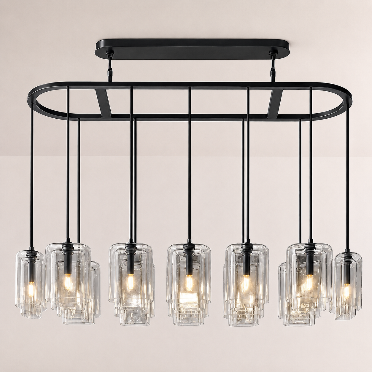 Lacore Clear Glass Linear Chandelier