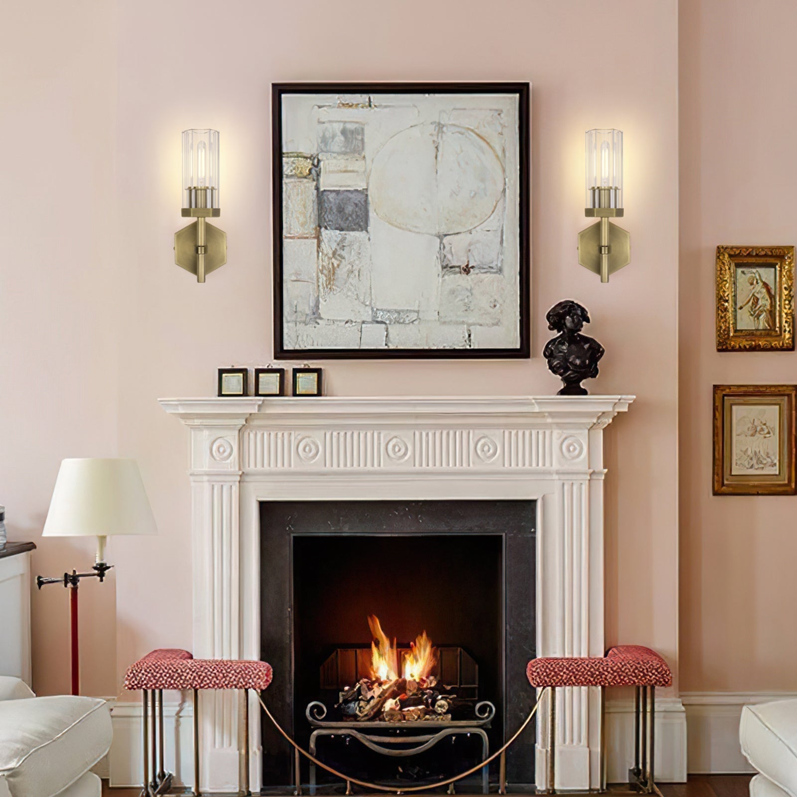 Lambert Hexagonal Double Sconce - King Lamps