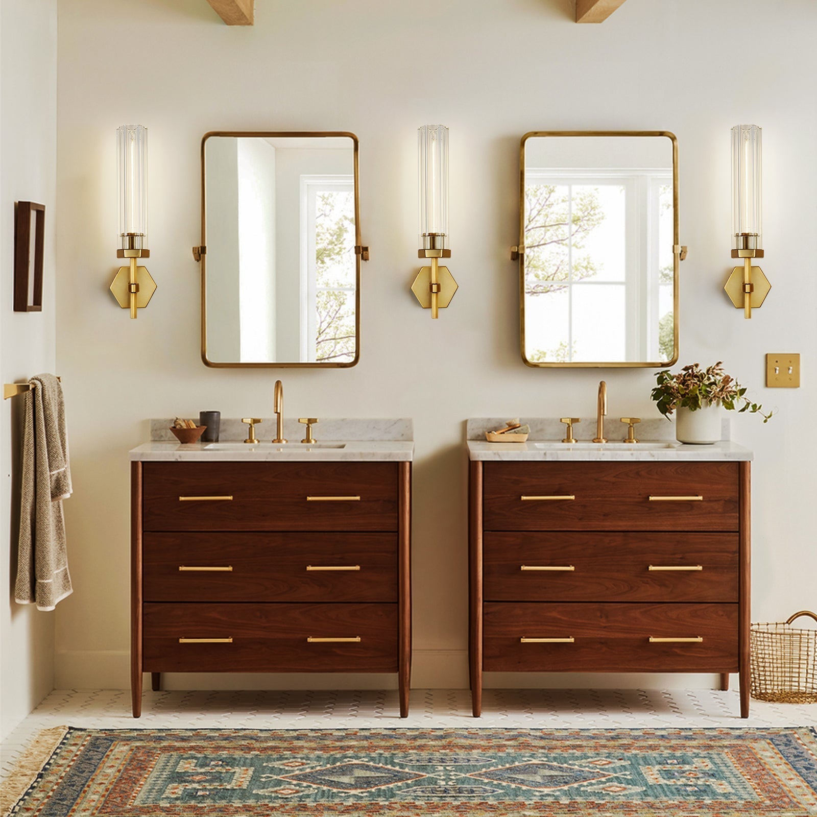 Lambert Hexagonal Double Sconce - King Lamps