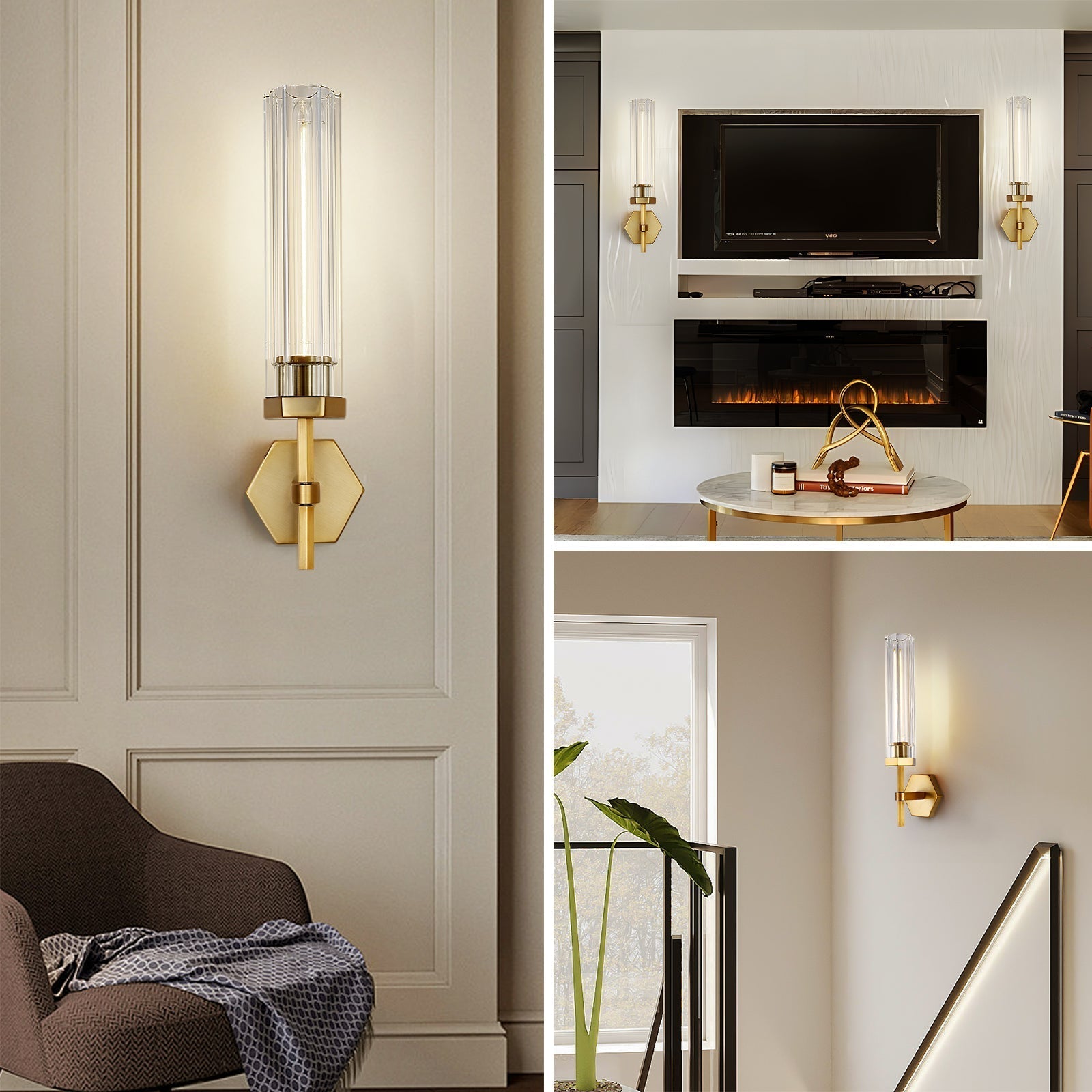 Lambert Hexagonal Double Sconce - King Lamps