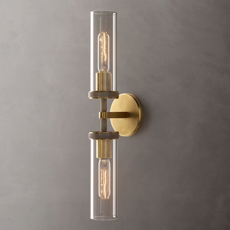 Lambert Knurled Double Sconce - King Lamps