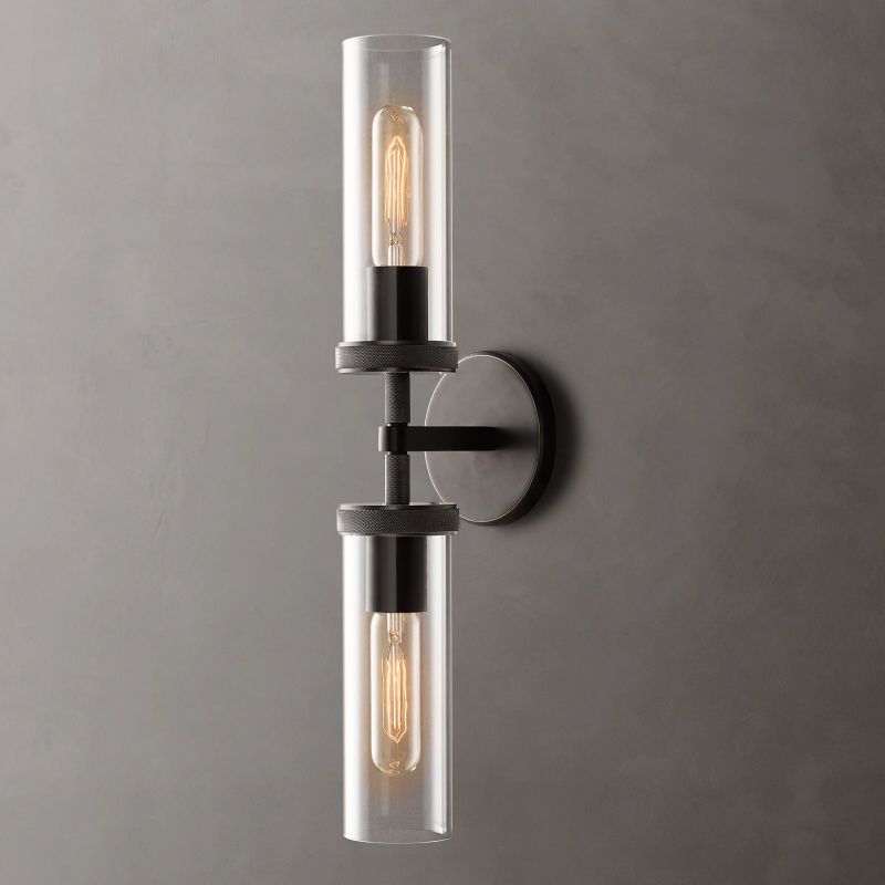 Lambert Knurled Double Sconce - King Lamps