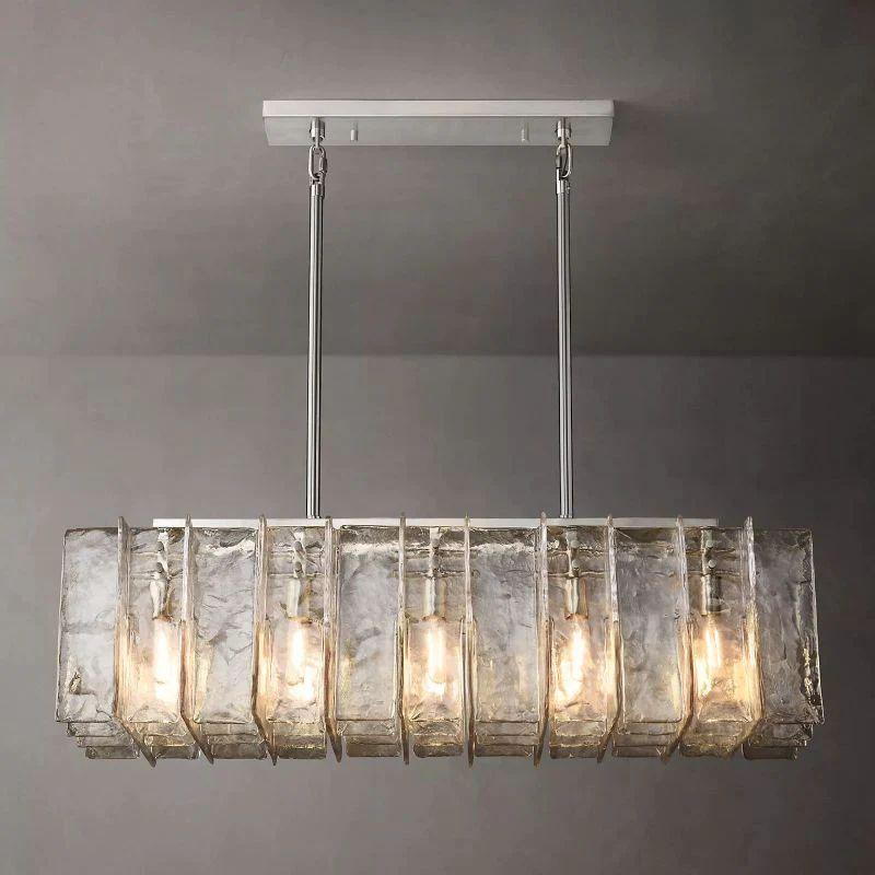 Lattice Rectangular  Dining Room Chandelier 49" - King Lamps