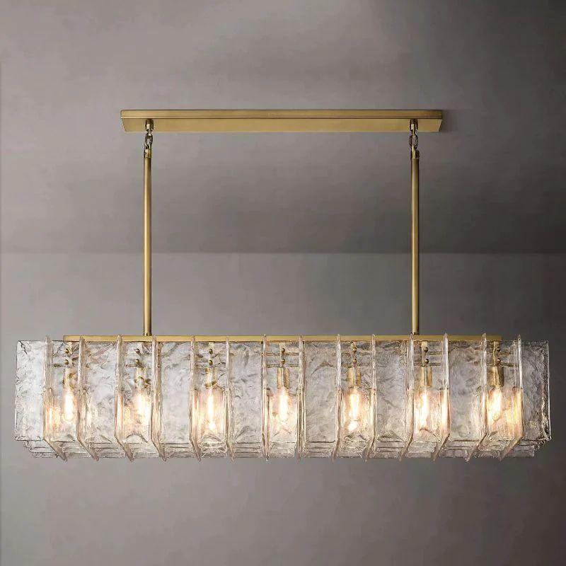 Lattice Rectangular Dining Room Chandelier 67" - King Lamps