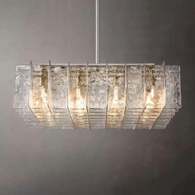 Lattice Square Chandelier 49" For Living Room - King Lamps