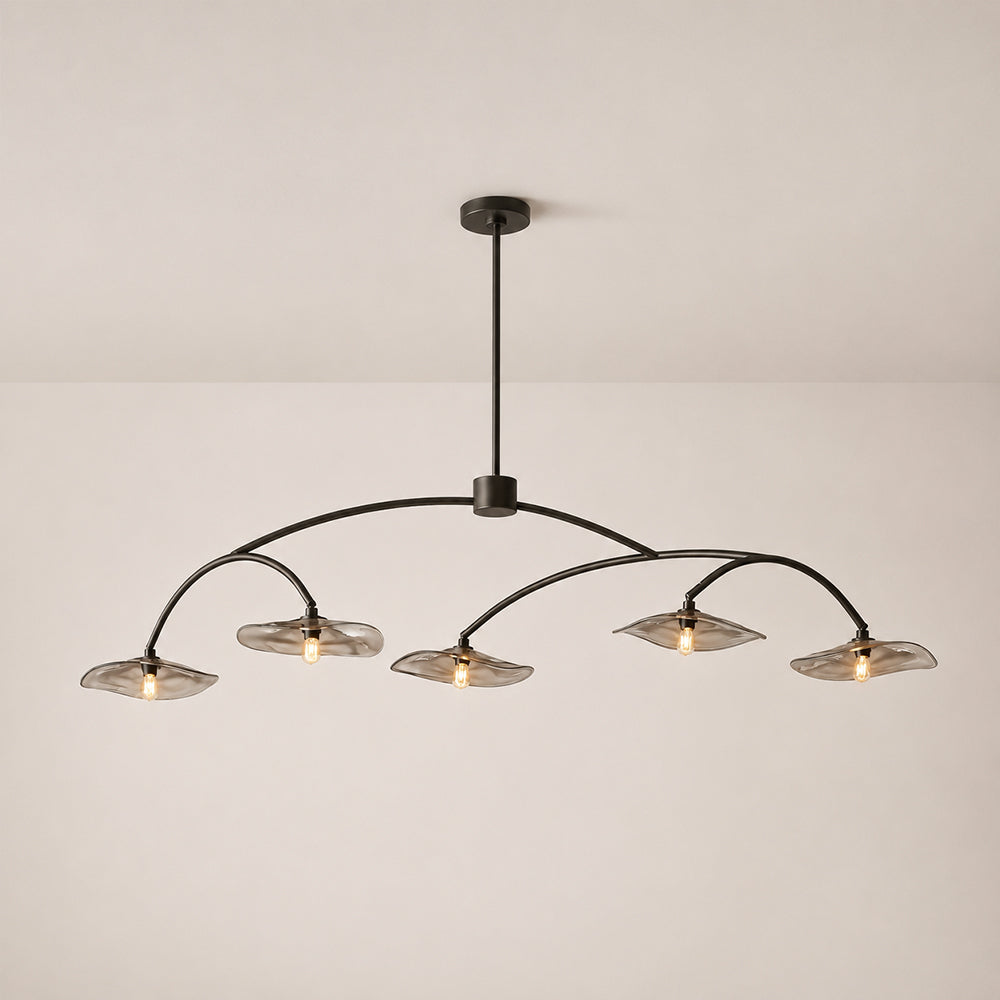 Lilia Smoke Glass Linear Chandelier