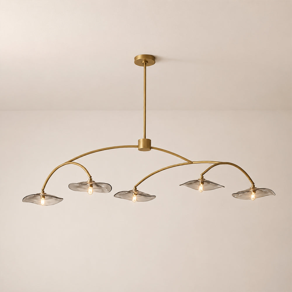 Lilia Smoke Glass Linear Chandelier