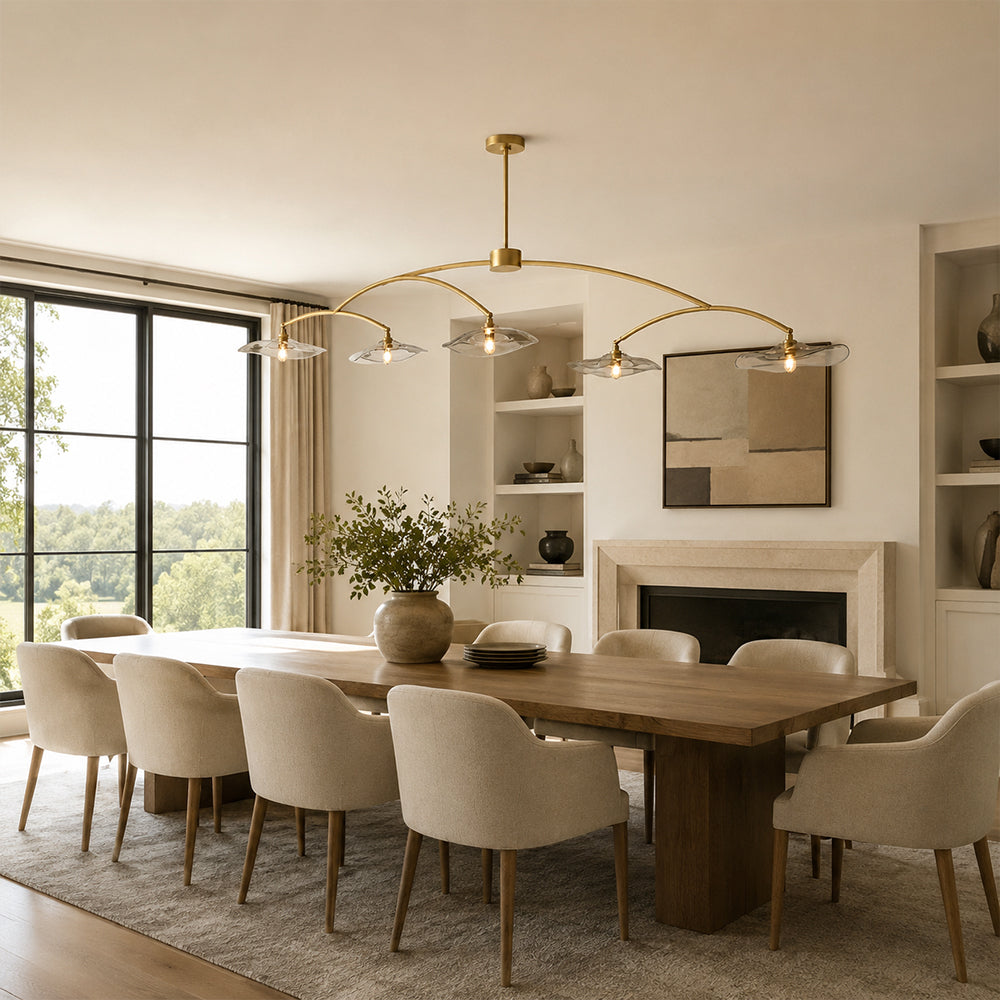 Lilia Smoke Glass Linear Chandelier