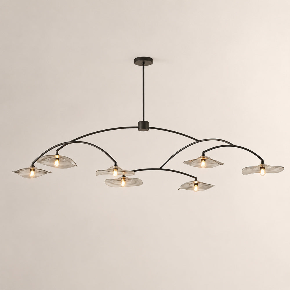 Lilia Smoke Glass Round Chandelier