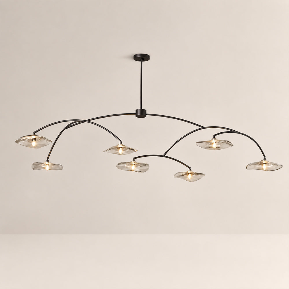 Lilia Smoke Glass Round Chandelier