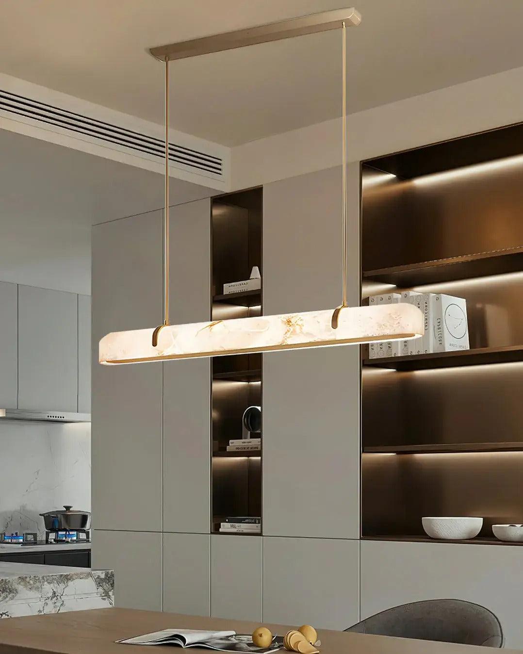 Modern Linear Alabaster Chandelier - King Lamps