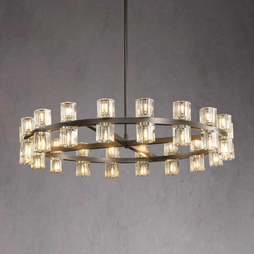 Arcachon Crystal Round Chandelier 36" - King Lamps