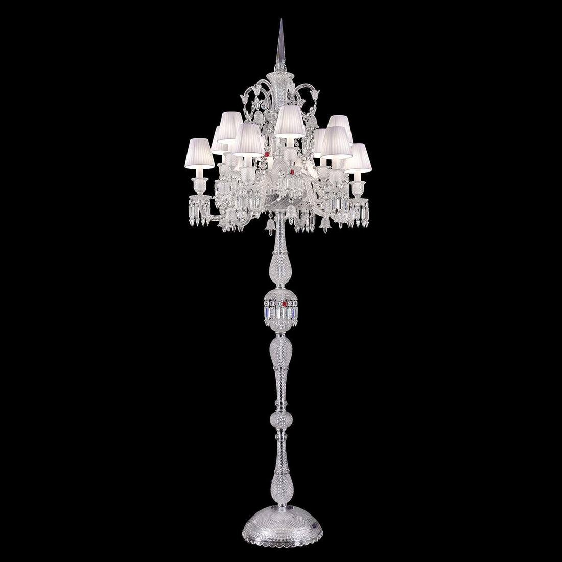 Baccarat Zénith Crystal Candelabra With Fabric Shade - King Lamps