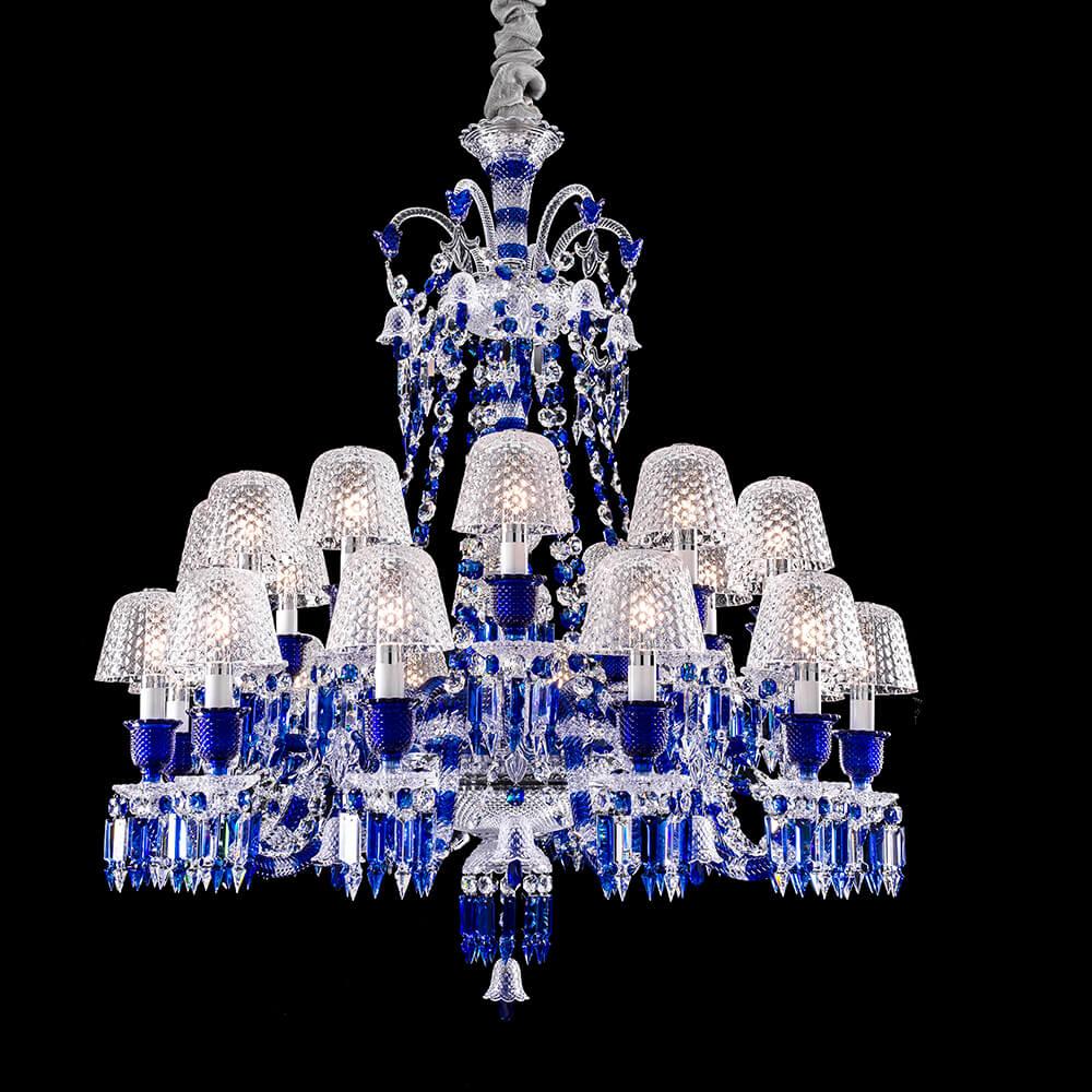 Baccarat Zenith Faunacrystopolis Blue Crystal Chandelier - King Lamps