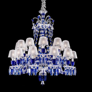 Baccarat Zenith Faunacrystopolis Blue Crystal Chandelier - King Lamps