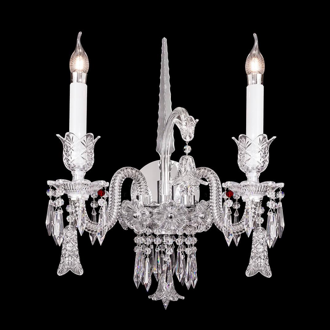 Elegance Candle Baccarat Crystal Wall Sconce With Bell - King Lamps