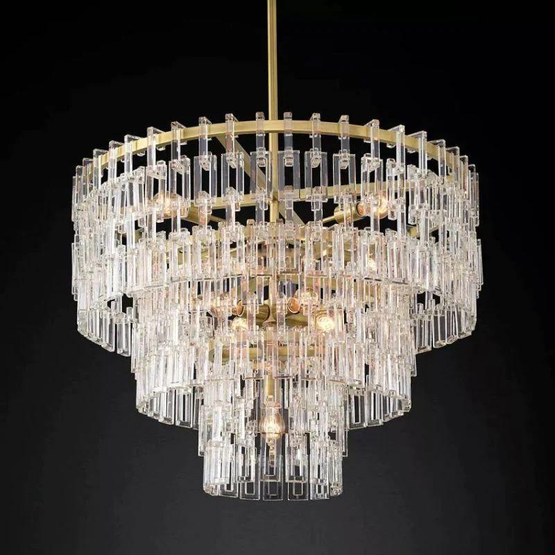 Marigan Crystal 3-Tier Round Chandelier 36" - King Lamps