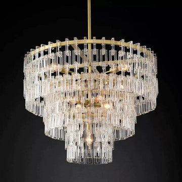 Marigan Crystal 3-Tier Round Chandelier 36" - King Lamps