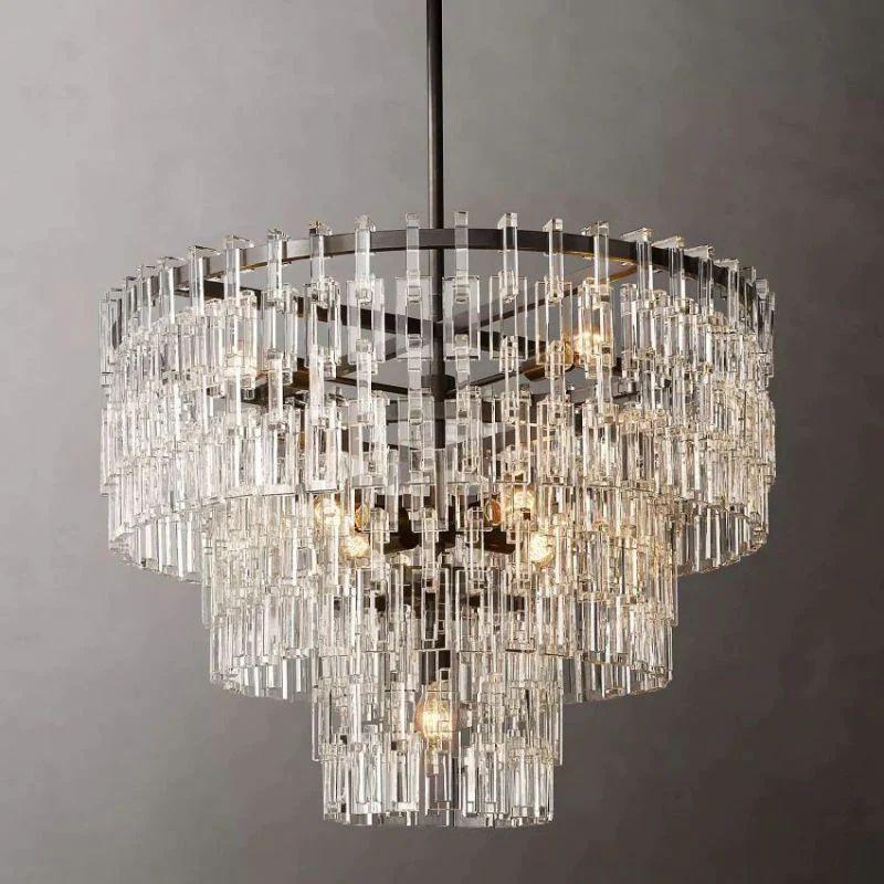 Marigan Crystal 3-Tier Round Chandelier 36" - King Lamps