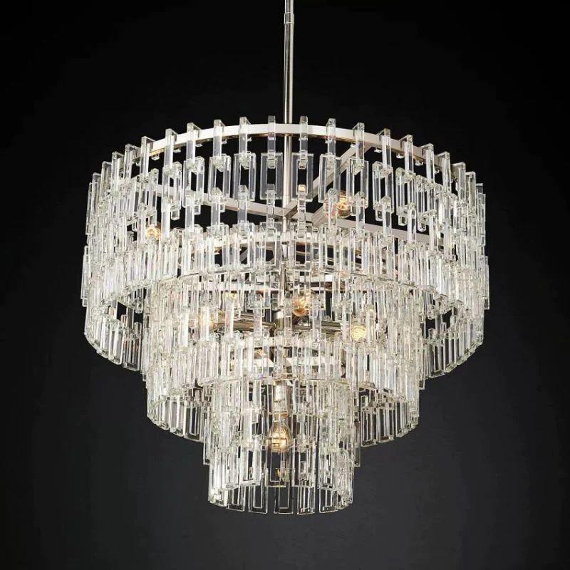 Marigan Crystal 3-Tier Round Chandelier 36" - King Lamps
