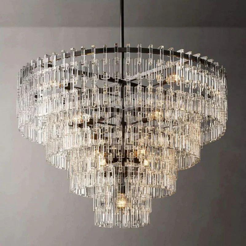 Marigan Crystal 4-Tier Round Chandelier 48" - King Lamps
